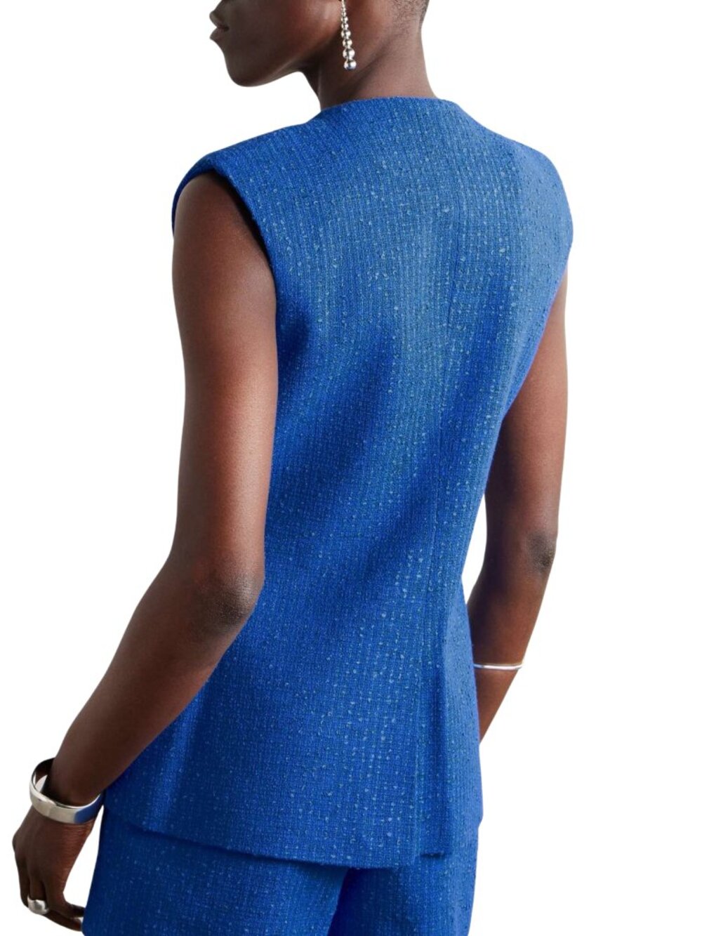 Veronica Beard Tamara Cotton Tweed Vest - Picture 2 of 2